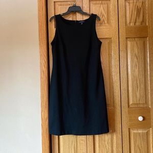Lands’ End black sleeveless ponte dress, size 12.